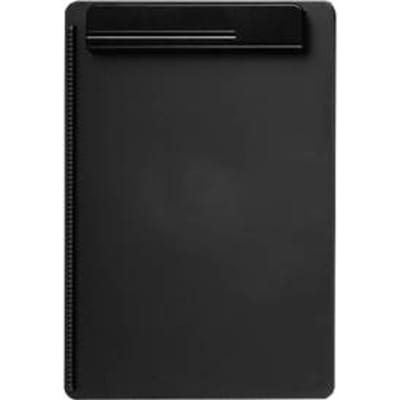 Klembord MAULgo Recycling, A4, klembreedte 8 mm, met papierstop links & klemhouder voor schrijfwaren, 90 % gerecycled kunststof, zwart