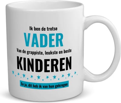 Akyol - ik ben de trotste vader van de grappigste, leukste en beste kinderen, en ja dit heb ik van hun gekregen koffiemok - theemok - Papa - de trotste vader - verjaardag - verjaardagscadeau - beste kinderen - cadeautje voor papa - vader artikelen