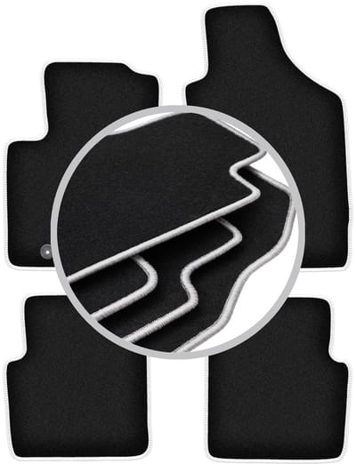 CARLUX-SILVER automatten voor: Fiat 500 cabrio, hatchback (2007-2013)