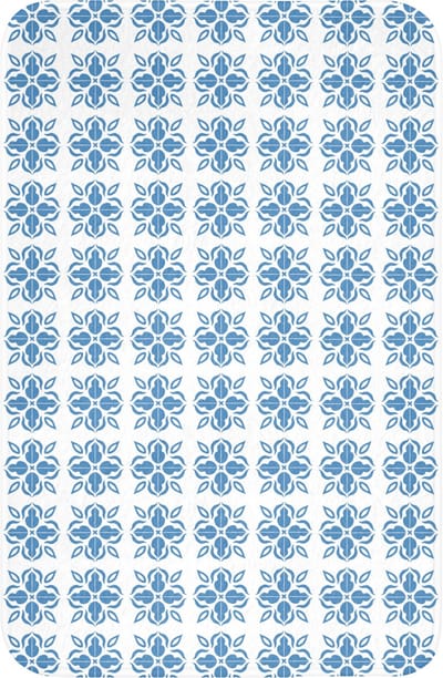 WC mat 40x60 cm - Antislip - Blauw - Wit - Tegel - Patroon - Toiletmat - Vloermat - Douchemat - Toilet tapijt - Toiletmatten