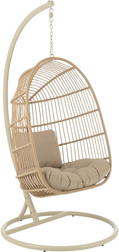 J-Line hangstoel Egga - metaal/koord - beige