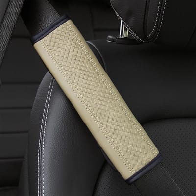 Autogordelpads - Gordelhoezen - Comfortabel Rijden - Zachte Schouderondersteuning - 2 Stuks - Beige