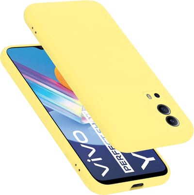 Cadorabo Hoesje geschikt voor Vivo Y52 5G / Y72 5G in LIQUID GEEL - Beschermhoes gemaakt van flexibel TPU silicone Case Cover