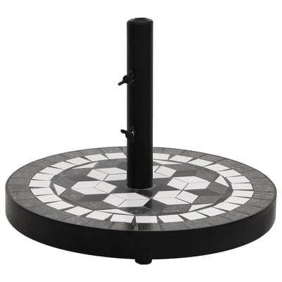 vidaXL - Parasolvoet - rond - 12 - kg - zwart - en - wit