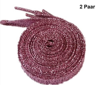 *** 1 paar Roze Glitter Schoenveters - Platte Veter - 110 cm - Schoenen Strikken - van Heble® ***