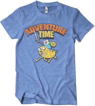 Adventure Time Gewassen T-shirt blauw/gemêleerd