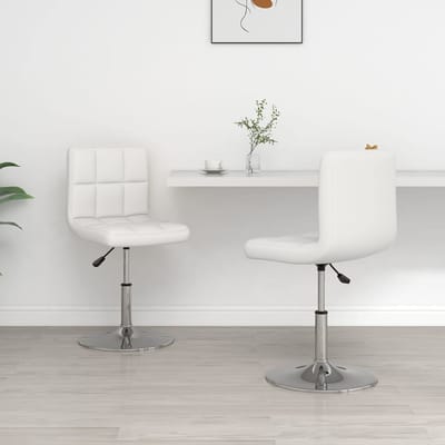 vidaXL - Eetkamerstoelen - 2 - st - kunstleer - wit