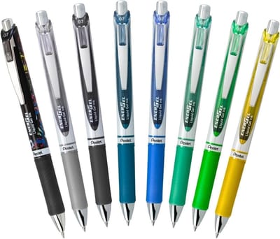 Pentel - EnerGel RTX Retractable Liquid Gel Pens 0.7mm 8 stuks - Chill Expressions - BL77XCHIBP8M