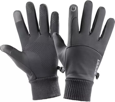 Tech Fleece Handschoenen Donkergrijs - Waterdichte Touchscreen handschoenen - Winter - Scooter / Fiets / Wandelen - Heren en Dames - Sport - Touchscreen - Maat L - Donkergrijs - Sinterklaas - Kerst