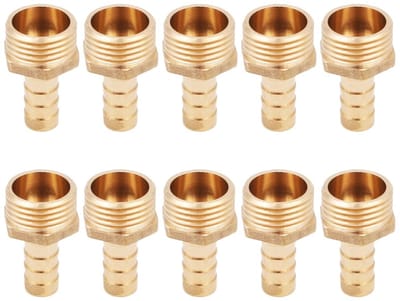 LIVIA HOME - Slang Pijp Connector - Messing - 10Pcs - 1/2 10mm - Slang Nozzle Adapter - Geschikt voor Vijver en Pool - Tuinaccessoire