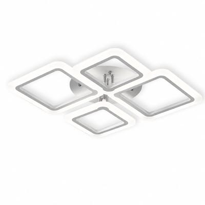 Plafondlamp - Plafonnière LED - Dimbaar met Afstandsbediening en App - 3 Lichtkleuren - Modern Vierkant Design - Wit - 60 x 40 x 10 cm
