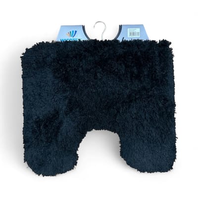 Wicotex - Toiletmat Bergen Zwart - Antislip onderkant - WC mat met uitsparing - Afmeting 50x60cm - Fluffy zacht