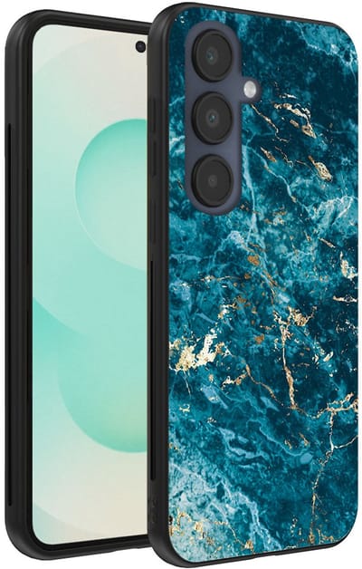 Smartphonica Telefoonhoesje Geschikt voor Samsung Galaxy S25 Plus met marmer opdruk - TPU backcover case blue marble design - Blauw geschikt voor Samsung Galaxy S25 Plus