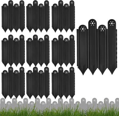 Randafscheider Tuin - Grasrand Set - Tuin Afscheiden - Grasgroei Blokkeren - 10 stuks - Zwart