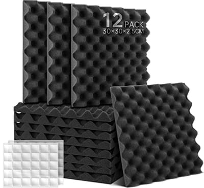 Geluidsabsorbent Foam 12PCS Geluidsisolatiepanelen voor Opnamestudio's en Huiskamers 30x30x2.5cm