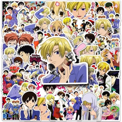 50 stuks Ouran High School Host Club Stickers Campus Liefde Animatie Decals Cartoon Speelgoed Koelkast Bagage Laptop Telefoon Gitaar Auto
