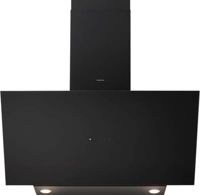 Inventum AKD8005ZWA schuine wandschouw afzuigkap 80 cm - Afzuigcapaciteit 660 m3/h - Geschikt voor open keuken - 4 standen - Timer - Display met tiptoetsen - Ledspots - Luchtafvoer en recirculatie - Zwart