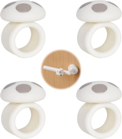 Siliconen Deurhandgreep Beschermers, 4 Stuks Antikras Buffer Ringen voor Wandbescherming in Huizen, Scholen en Kantoren (Wit)