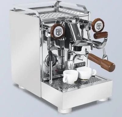 Torre Espresso - Luigino - RVS - Houten handvaten - Italiaanse Espressomachine
