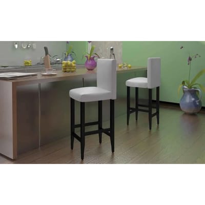 vidaXL - Barkrukken - 2 - st - kunstleer - wit