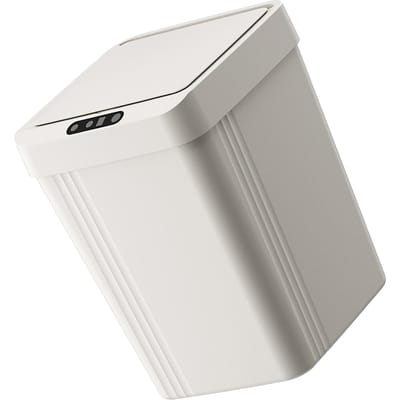Poubelle de salle de bain intelligente sans contact 13L Poubelle automatique à capteur de mouvement avec couvercle Poubelle pour cuisine salon white