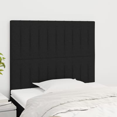 vidaXL - Hoofdbord - zwart - 80x5x118/128 - cm - stof