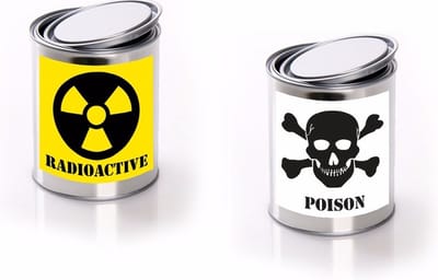 Halloween en horror decoratie - Blikken met vergif en radioactief materiaal - blikken met stickers - Vulbaar