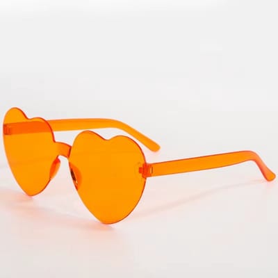 Go Go Gadget - Feestbril - Zonnebril - Hart - Hippie bril - Zomer - Donker Oranje