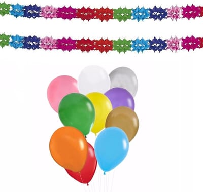 Haza - Verjaardag kamer versiering set - 2x feestslingers en 50x ballonnen