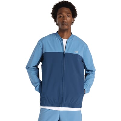 New Balance Stretch Bomber Jacket Jassen Heren - Blauw - Maat L - Poly Jersey