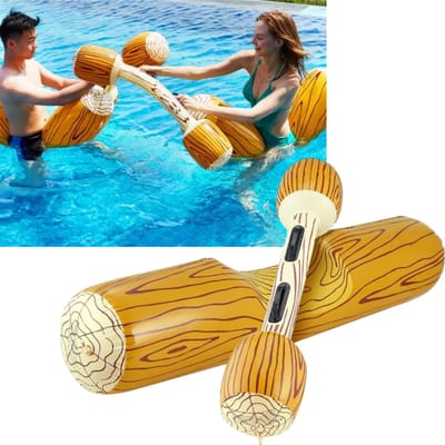 3 set - Opblaasbare waterbattle - Leuk interactief waterspel - Zwembadvlot - Drijvende mat voor op het meer - 130*28 cm - Voor zwembadfeestjes en waterrecreatie - Bruin