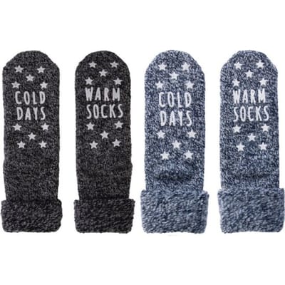 Apollo Huissokken dames blauw zwart 2 pack maat