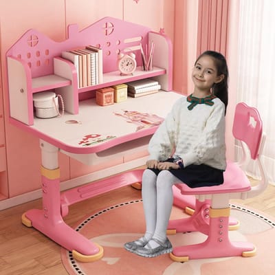 Bureau en stoel - Kindertafel - Studeren en spelen - In hoogte verstelbaar - 105 x 755 x 625 cm