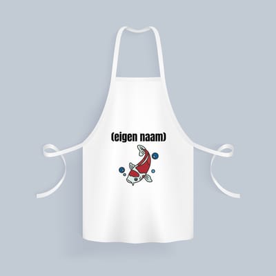 Akyol - vis met eigen naam Keukenschort - Vis - vissen liefhebbers - iemand die houdt van vissen - verjaardag - cadeau - kado - 82 bij 71 cm