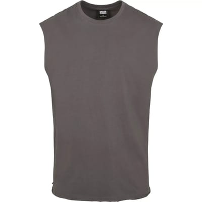 Urban Classics Open Edge Sleeveless Tee Heren Tanktop - houtskool - XL