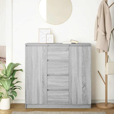 vidaXL - Dressoir - met - lades - 100,5x35x98,5 - cm - spaanplaat - grijs - Sonoma