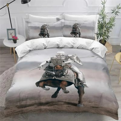 Parure de lit imprimée en 3D Holy Knights pour garçons et filles, housse de couette, taie d'oreiller, pour lit double, Queen, King Size, pour adultes, textile de maison US Full(200x230cm)