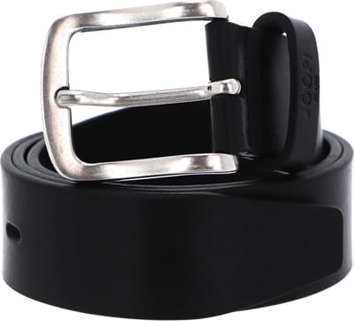 JOOP! Leren Riem Jeans Belt 4,0 CM W85 Black-Silver Zwart
