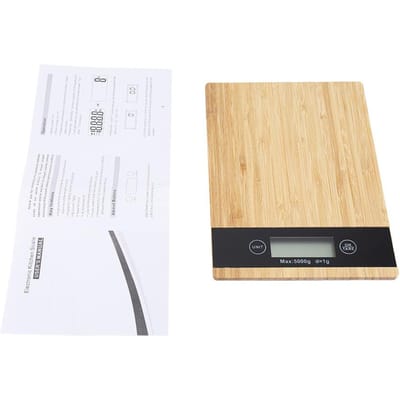 Bamboe LED Display Elektrische Keukenweegschaal Koken Voedsel beige