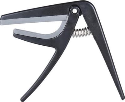 Capo ukelele - Gitaarklem - Platte toets - Gitaar capo met grip - Ukelele - Guitar capodaster - Gitaar/muziek accessoire - Aluminium - Zwart - Jonyx