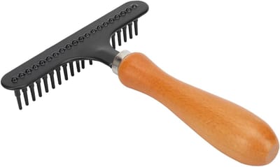 Draagbare Tapijthark - Hout en Roestvrij Staal - Effectieve Haarverwijdering - Compact Ontwerp - Voor Huiseigenaren