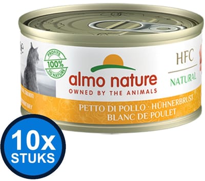 10x Almo Nature HFC - Kipfilet - Kattenvoer Natvoer - 70g