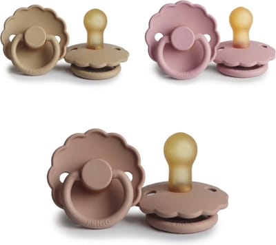 FRIGG DAISY Fopspeen set 3 stuks Croissant,Baby Pink en Blush 0-6 maand