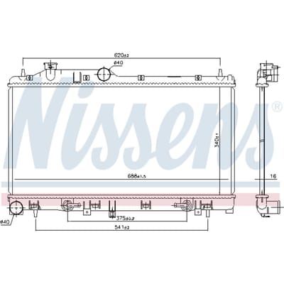 Radiator, motorkoeling NISSENS 67741