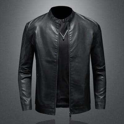 Nieuwe Herfst Casual Heren Leren Jas Koreaanse Versie Leren Jas Trendy Opstaande Kraag Jas 4XL