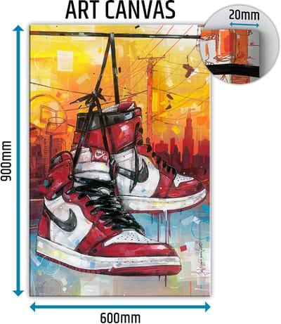 Sneaker canvas powerlines Chicago 60x90 cm