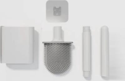 Go Go Gadget - WC borstel - Toiletborstel - Flexibel - Siliconen - Hygiënisch - Staand of Hangend - Wit/ Grijs