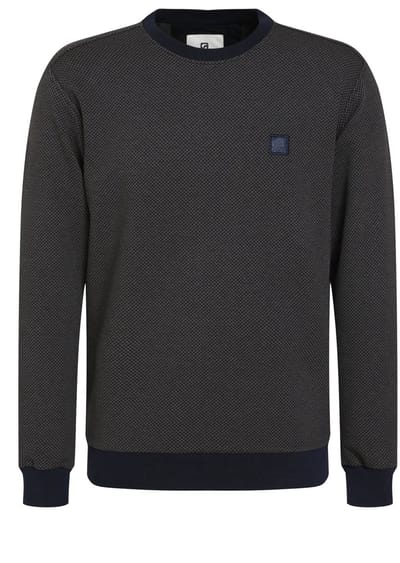 Gabbiano Trui Sweater Met Grafisch Allover Patroon 773774 Navy 301 Mannen Maat - L