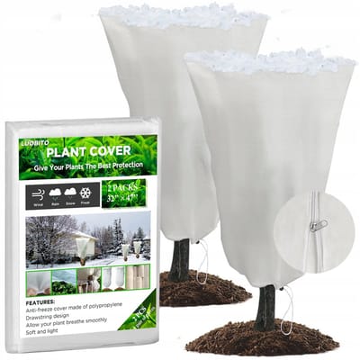 Plantenhoes Winterbescherming - Plantenhoes Tegen Vorst - Vorstbescherming - Winterkoudebeschermingsdoekhoes - Plantenbeschermhoes - Vorstbeschermingsdoek - Koudebeschermingsdoek voor potplanten met rits - 2-pack - 80 x 120 cm