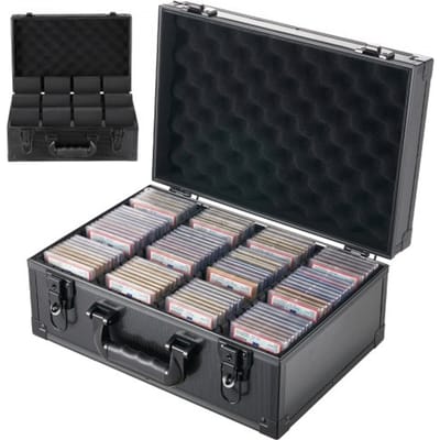 VEVOR Kaartopbergdoos voor 120 PSA Slab-kaarten, zwarte ruilkaartendoos voor 95 SGC-, 85 BGS-, 435 Toploader- of meer dan 999 losse kaarten, met 4 rijen, handvat, 12 tussenschotten en sleutels.